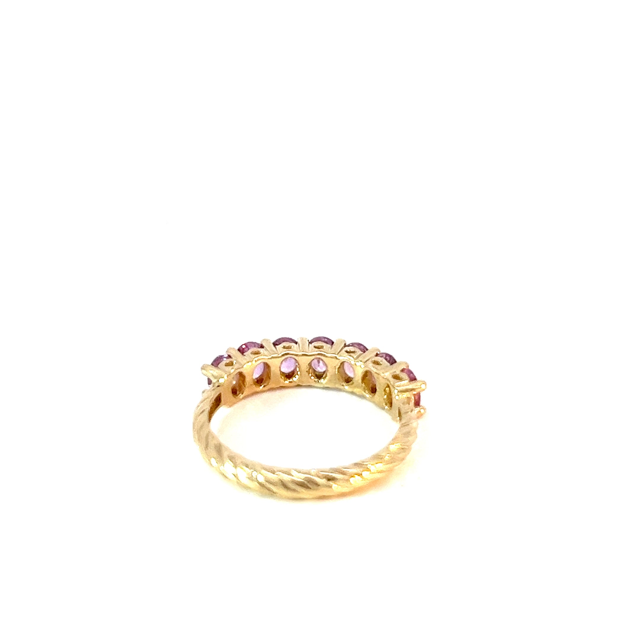 Anillo fiesta Zafiros rosados Oro Amarillo