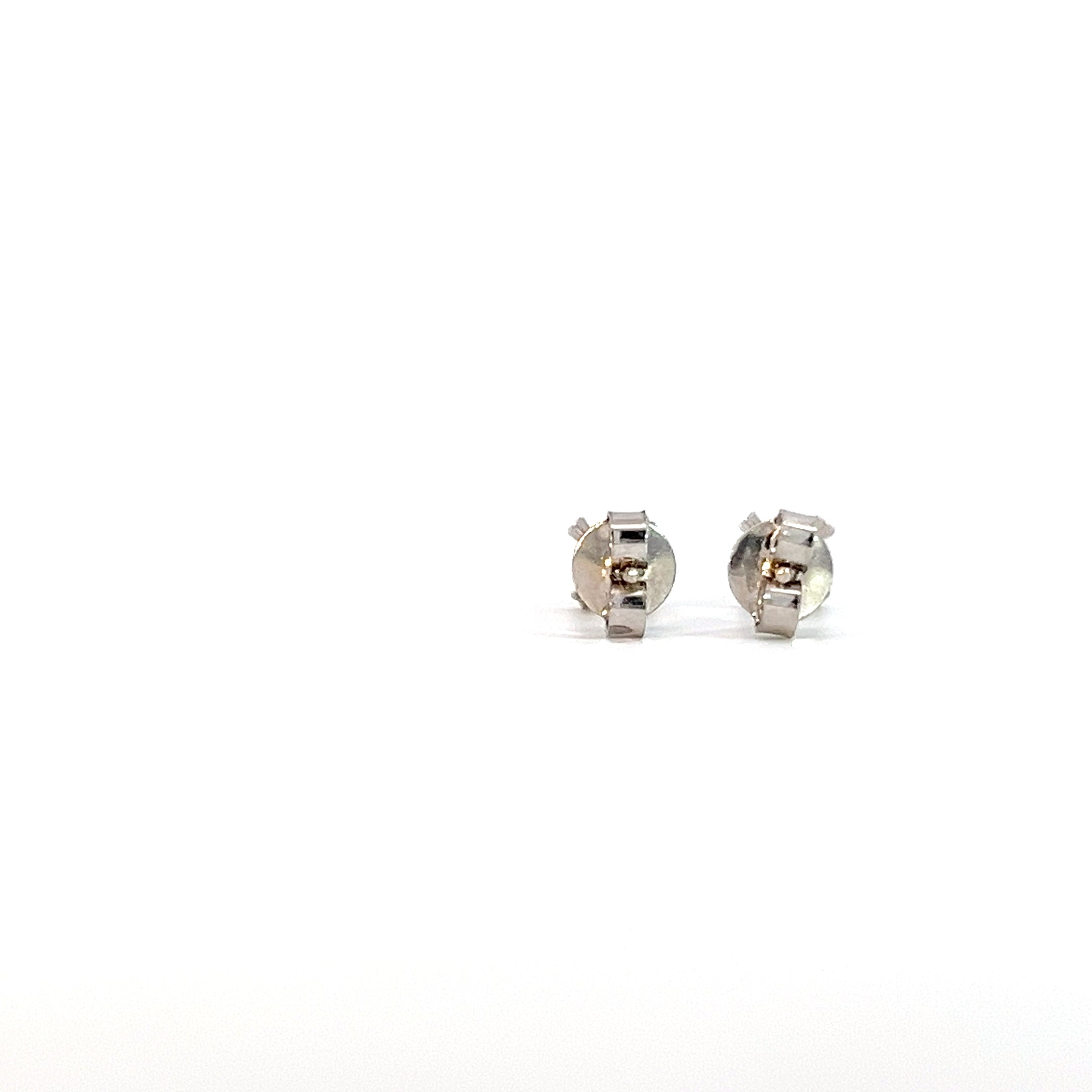 Aretes love 4,5 mm Esmeralda  - Oro blanco