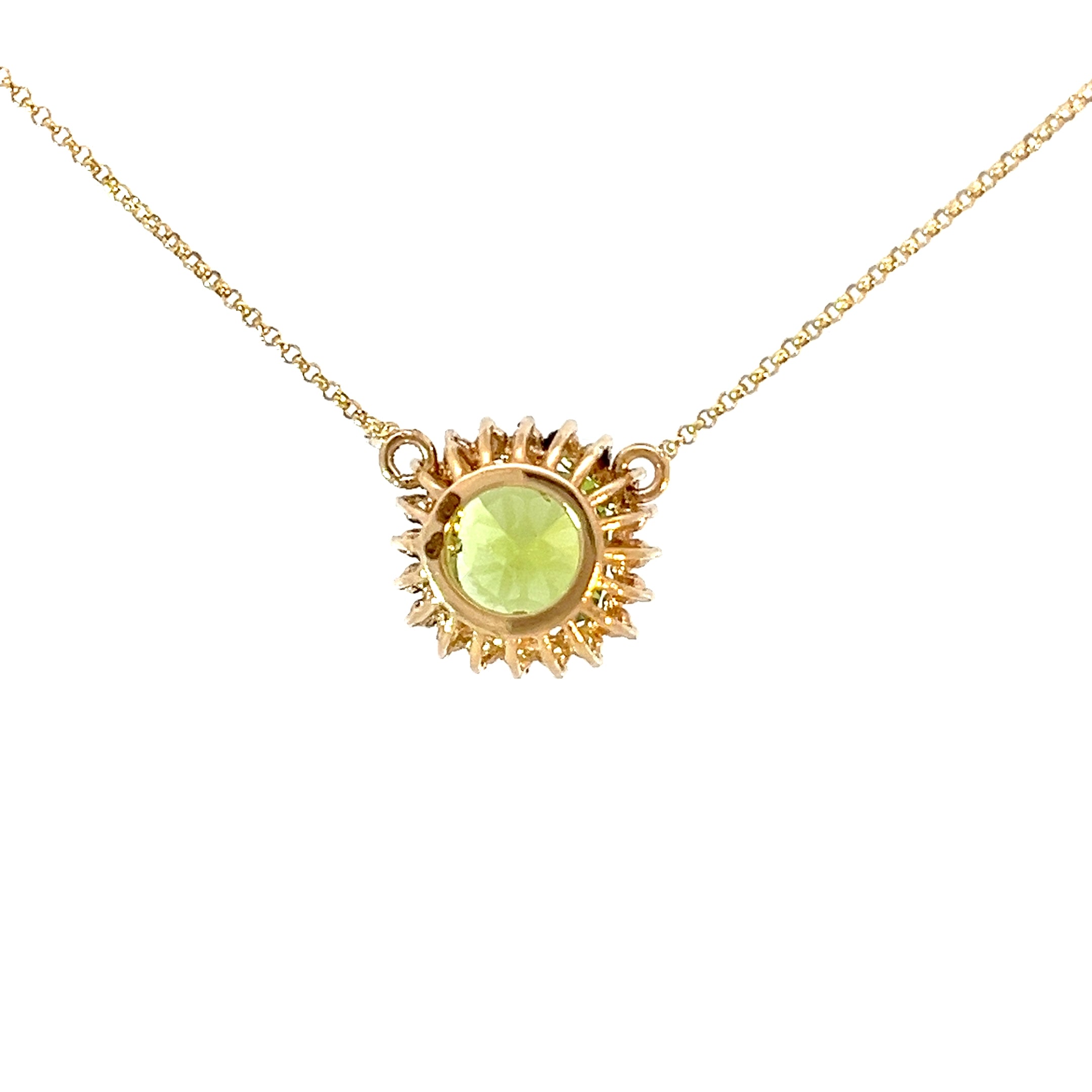 Collar Peridoto cluster en diamantes