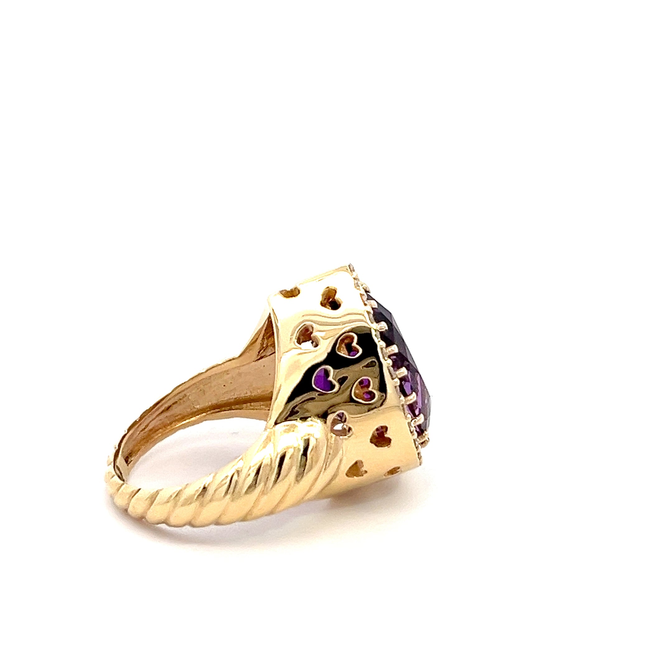 Anillo Signature Gota amatista con diamantes