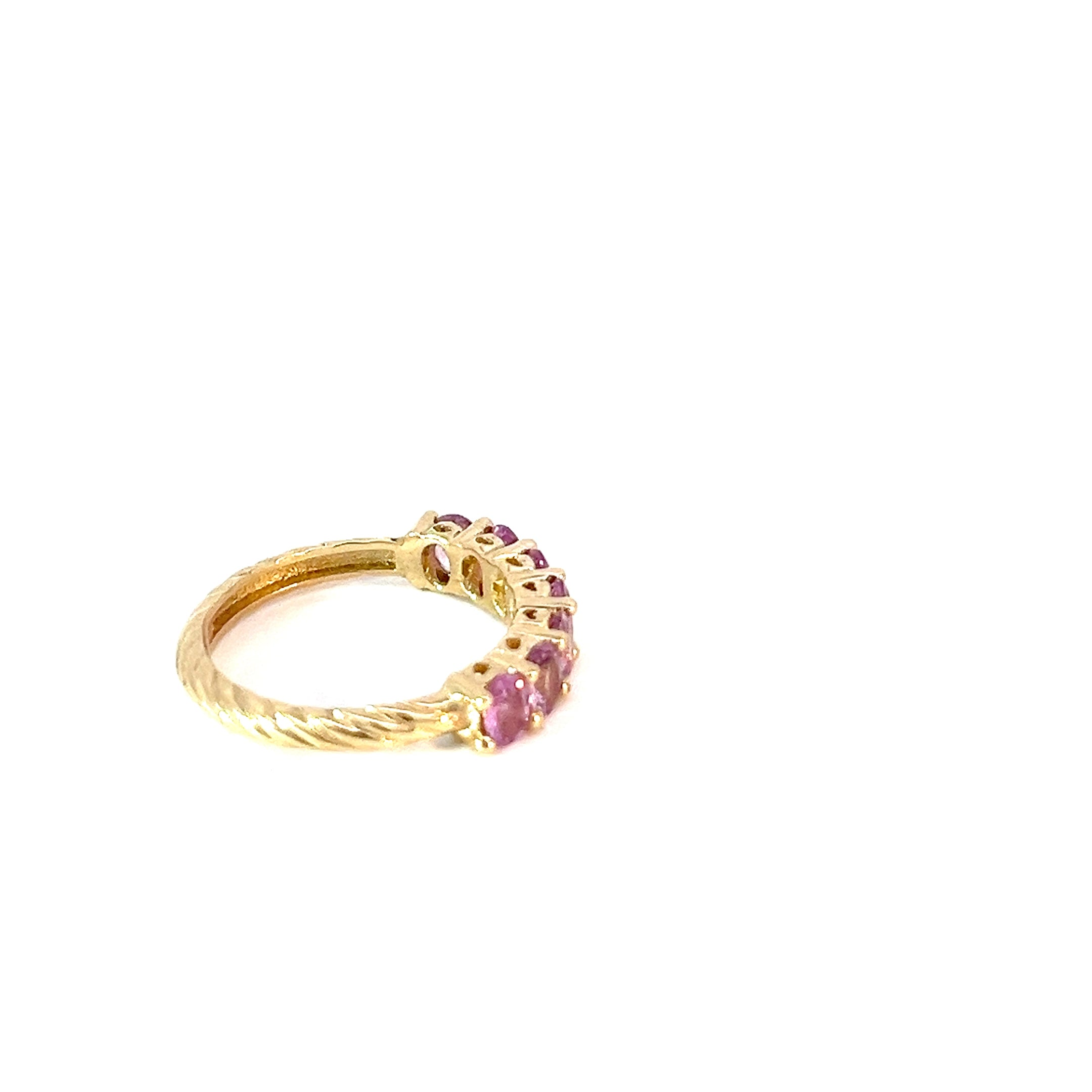 Anillo fiesta Zafiros rosados Oro Amarillo